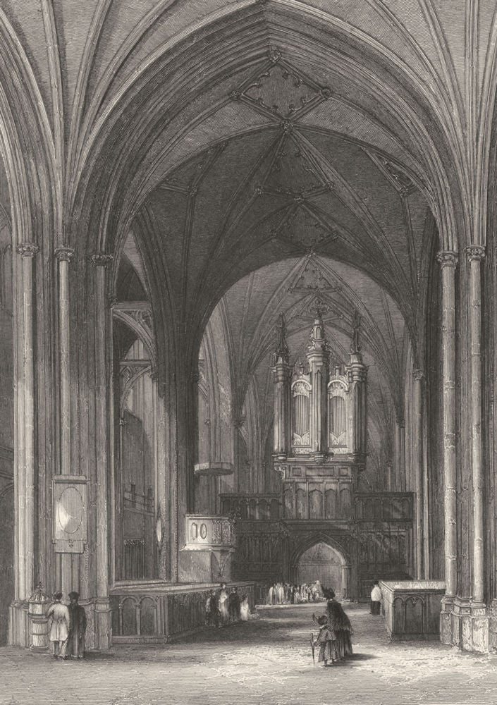 BRISTOL. Bristol Cathedral Ante Choir. (Winkles) 1850 old antique print